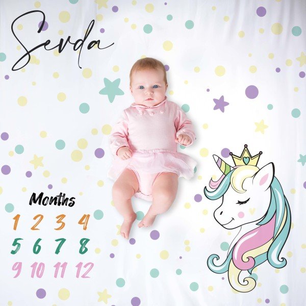 Kişiye Özel Anı Örtüsü Unicorn