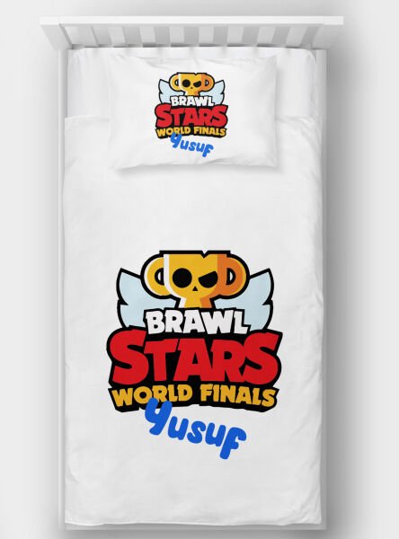 Kişiye Özel Tek Kişilik Yatak Örtüsü Brawl Stars