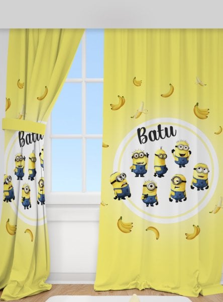 Kişiye Özel Baskılı Fon Perde Minions