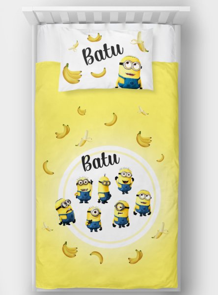 Kişiye Özel Tek Kişilik Yatak Örtüsü Minions