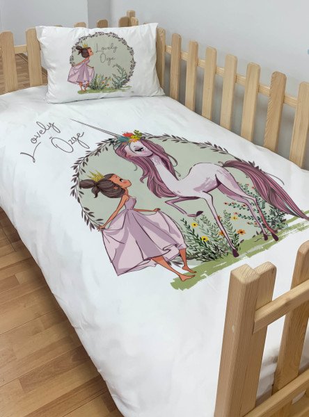 Kişiye Özel Montessori %100 Pamuk Nevresim Seti Prenses