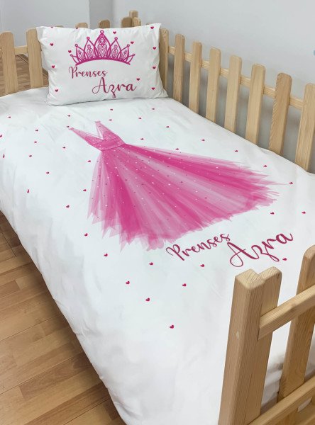Kişiye Özel Montessori %100 Pamuk Nevresim Seti Prenses