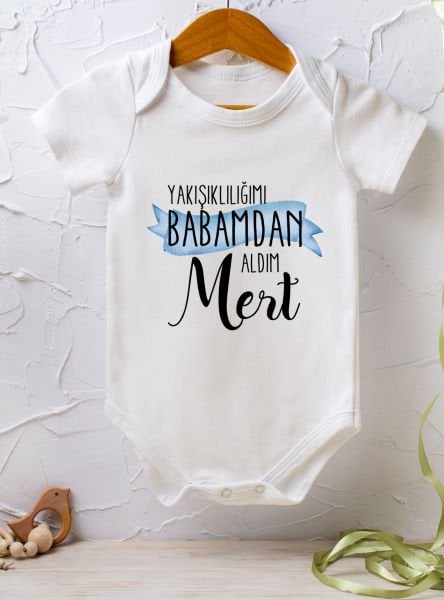 Kişiye Özel İsimli Tek Zıbın Bebek Body