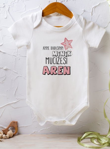 Kişiye Özel İsimli Tek Zıbın Bebek Body