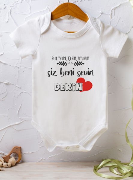 Kişiye Özel İsimli Tek Zıbın Bebek Body