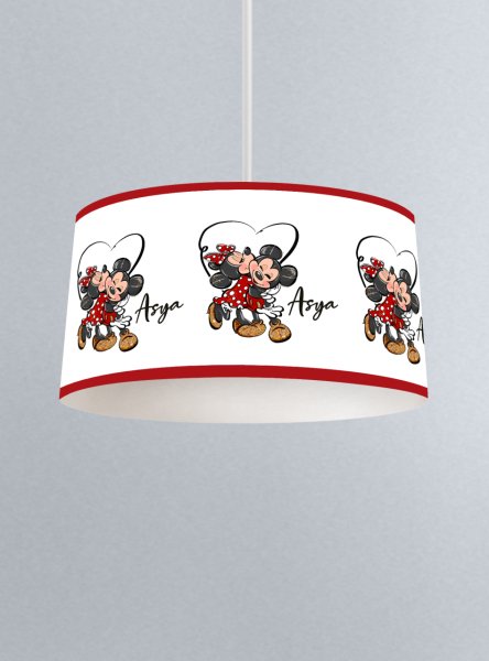 Kişiye Özel İsimli Sarkıt Avize Minnie Mickey