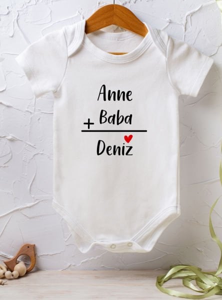 Kişiye Özel İsimli Tek Zıbın Bebek Body