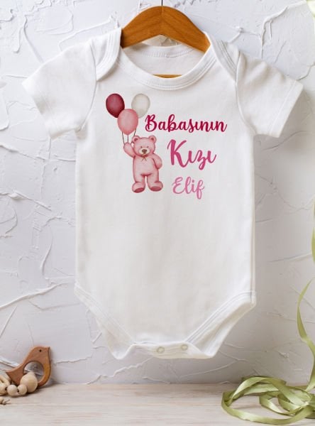 Kişiye Özel İsimli Tek Zıbın Bebek Body