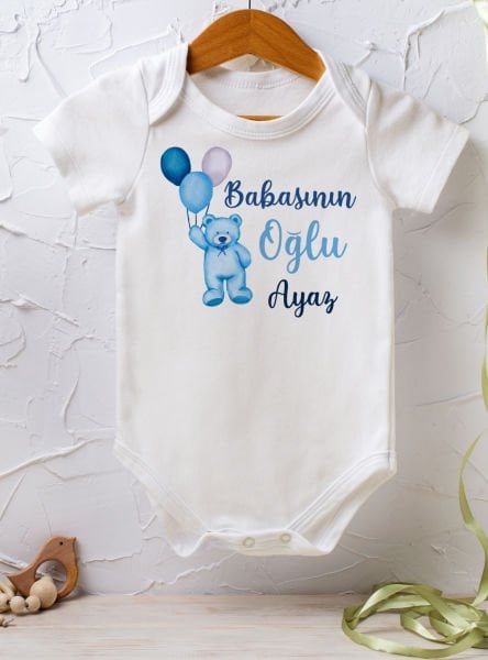 Kişiye Özel İsimli Tek Zıbın Bebek Body