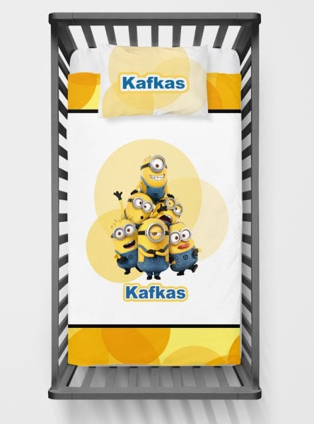 Kişiye Özel Bebek Yatak Örtüsü Minions