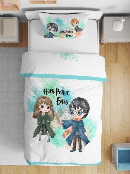 Çift Taraflı Pamuk Saten Nevresim Seti Harry Potter