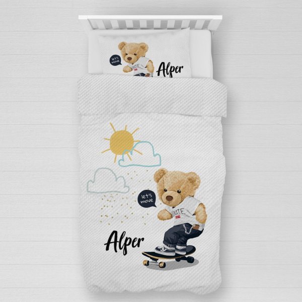 Kişiye Özel %100 Pamuk Tek Kişilik Pike Seti