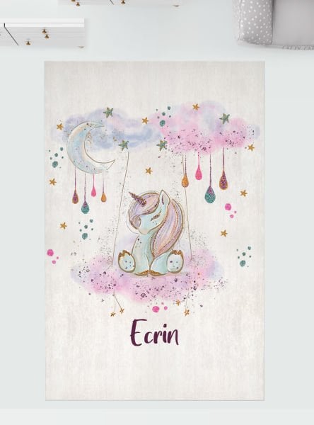 Kişiye Özel 5mm Dijital Baskı Halı Unicorn