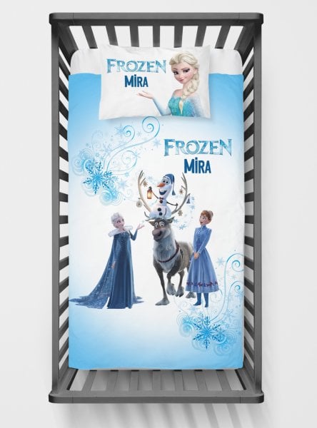Kişiye Özel Bebek Yatak Örtüsü Frozen Elsa