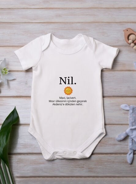 Kişiye Özel İsimli Tek Zıbın Bebek Body 6-9 aylık