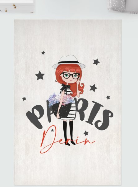 Kişiye Özel Dijital Baskı Halı Paris Kız