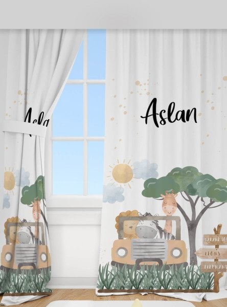 Kişiye Özel Baskılı Fon Perde Safari