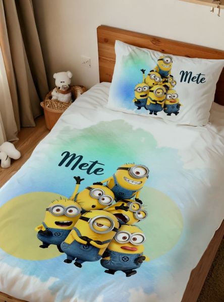 Kişiye Özel Tek Kişilik Nevresim Takımı Minions