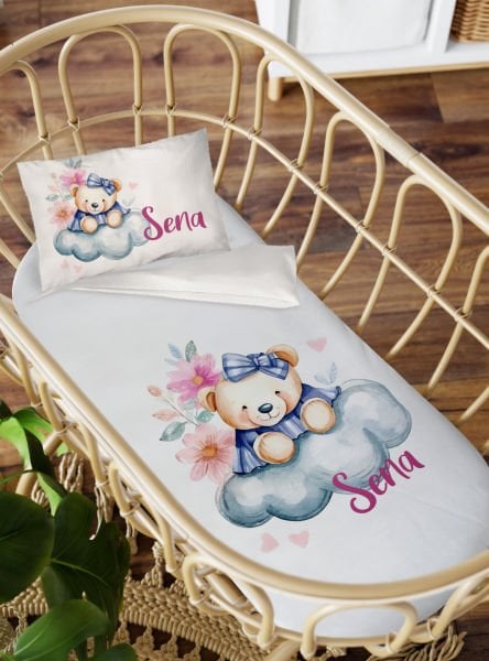 Anne Yanı Beşik Nevresim Takımı Sevimli Ayıcık