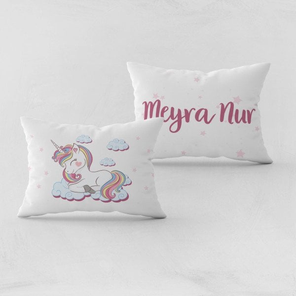 Kişiye Özel Bebek Yastık Kılıfı Unicorn