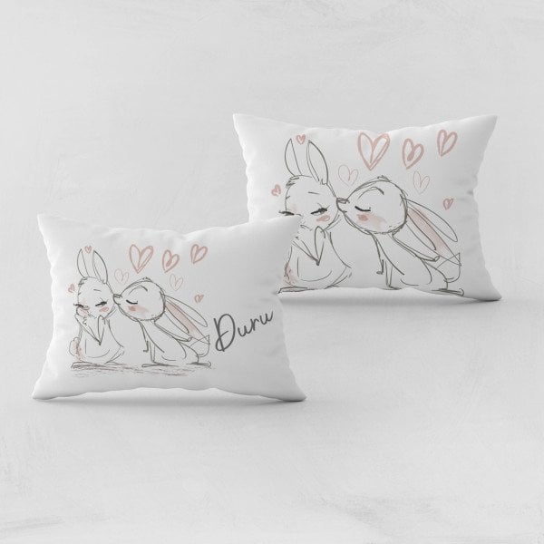 Kişiye Özel Bebek Yastık Kılıfı Tavşan