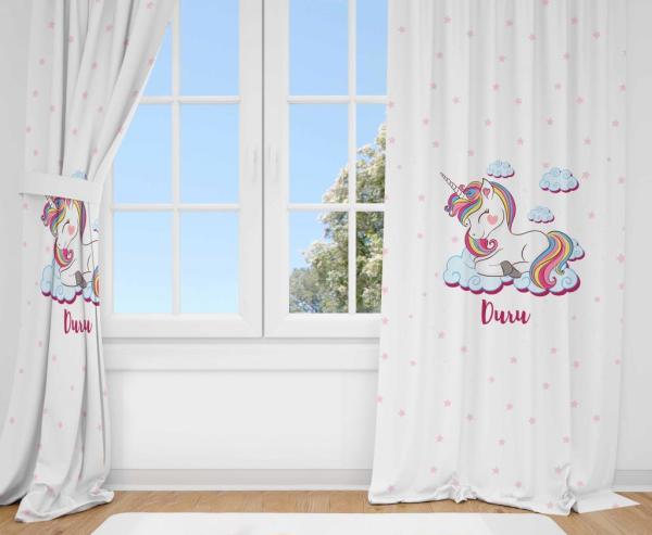Kişiye Özel Fon Perde Unicorn
