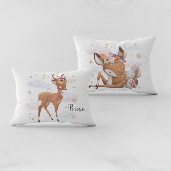 Kişiye Özel Bebek Yastık Kılıfı Bambi