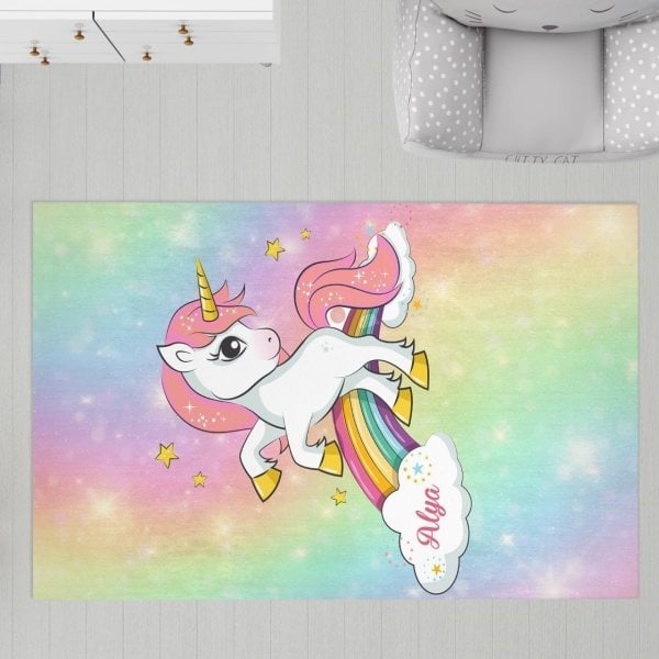 Kişiye Özel Dijital Baskı Halı Unicorn