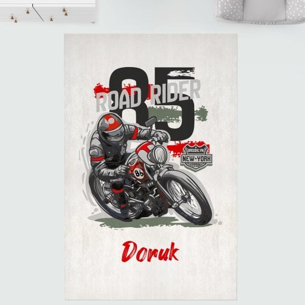 Kişiye Özel Dijital Baskı Halı Motorsiklet