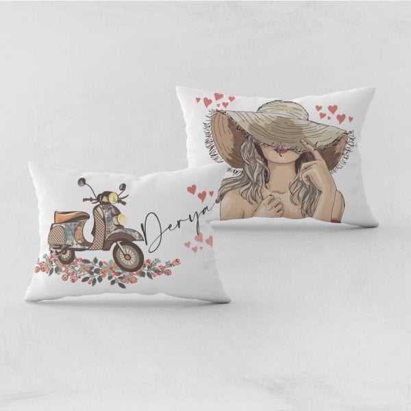 Kişiye Özel Bebek Yastık Kılıfı Şapkalı Kız