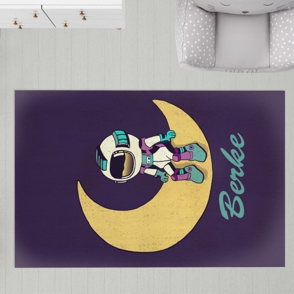 Kişiye Özel Dijital Baskı Halı Astronot