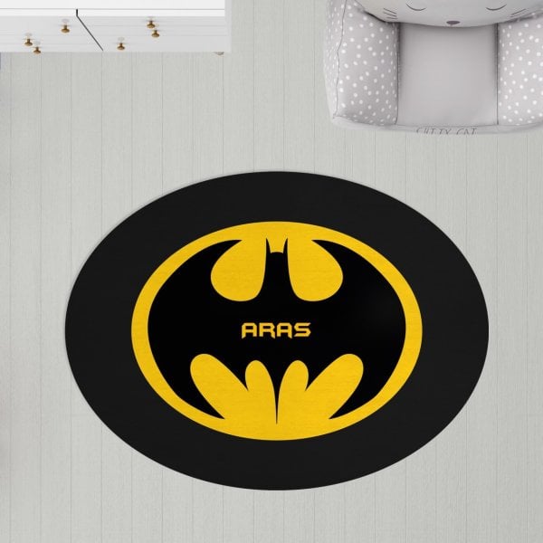 Oval Çocuk Odası Halısı Batman
