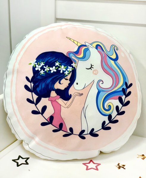 Uyku Arkadaşı Kırlent Unicornlu Kız