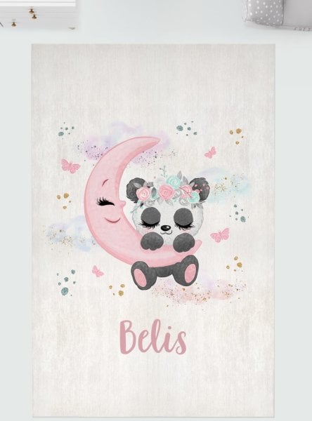 Kişiye Özel Dijital Baskı Halı Sevimli Panda
