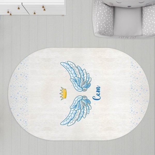Oval Çocuk Odası Halısı Melek