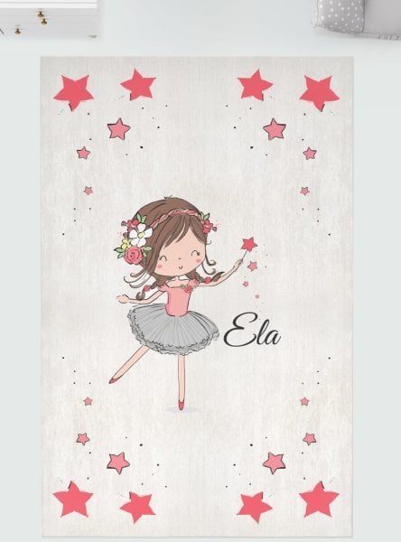 Kişiye Özel Dijital Baskı Halı Balerin Kız