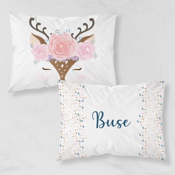 Kişiye Özel Çocuk Yastık Kılıfı Bambi