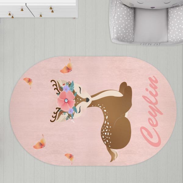 Oval Çocuk Odası Halısı Bambi