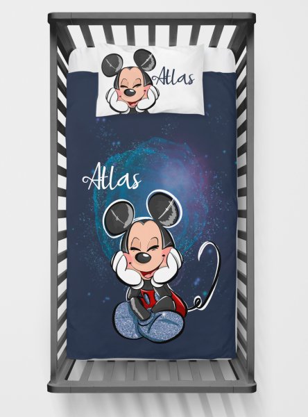 Kişiye Özel Bebek Yatak Örtüsü Mickey Mouse