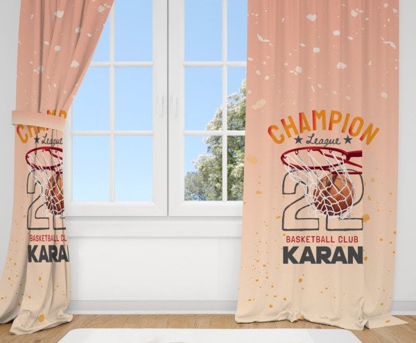 Kişiye Özel Baskılı Fon Perde Basketbol