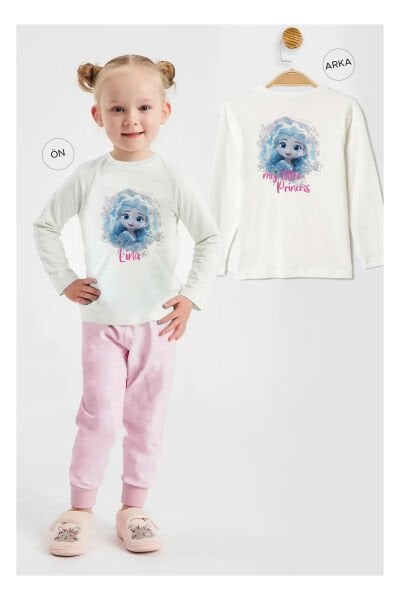 İsme Özel Organik Kız Çocuk Pijama Takımı