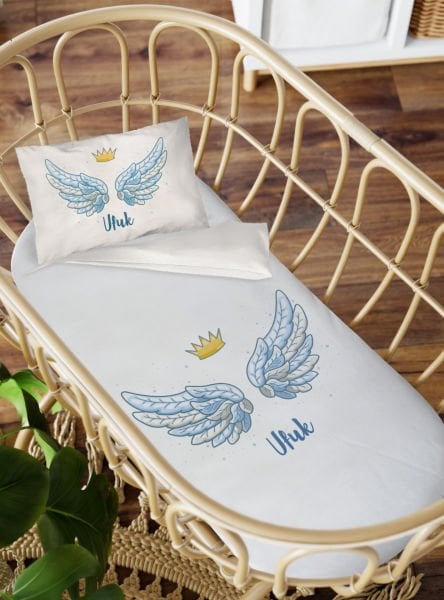 Anne Yanı Beşik Nevresim Takımı Melek Kanadı