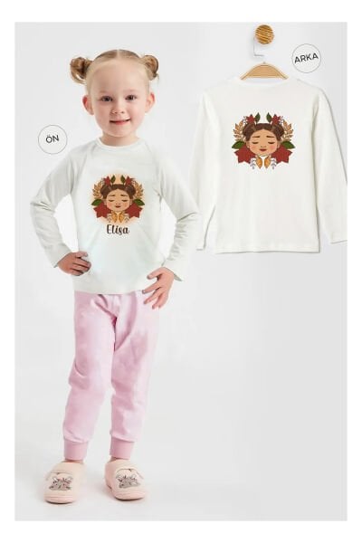 İsme Özel Organik Kız Çocuk Pijama Takımı