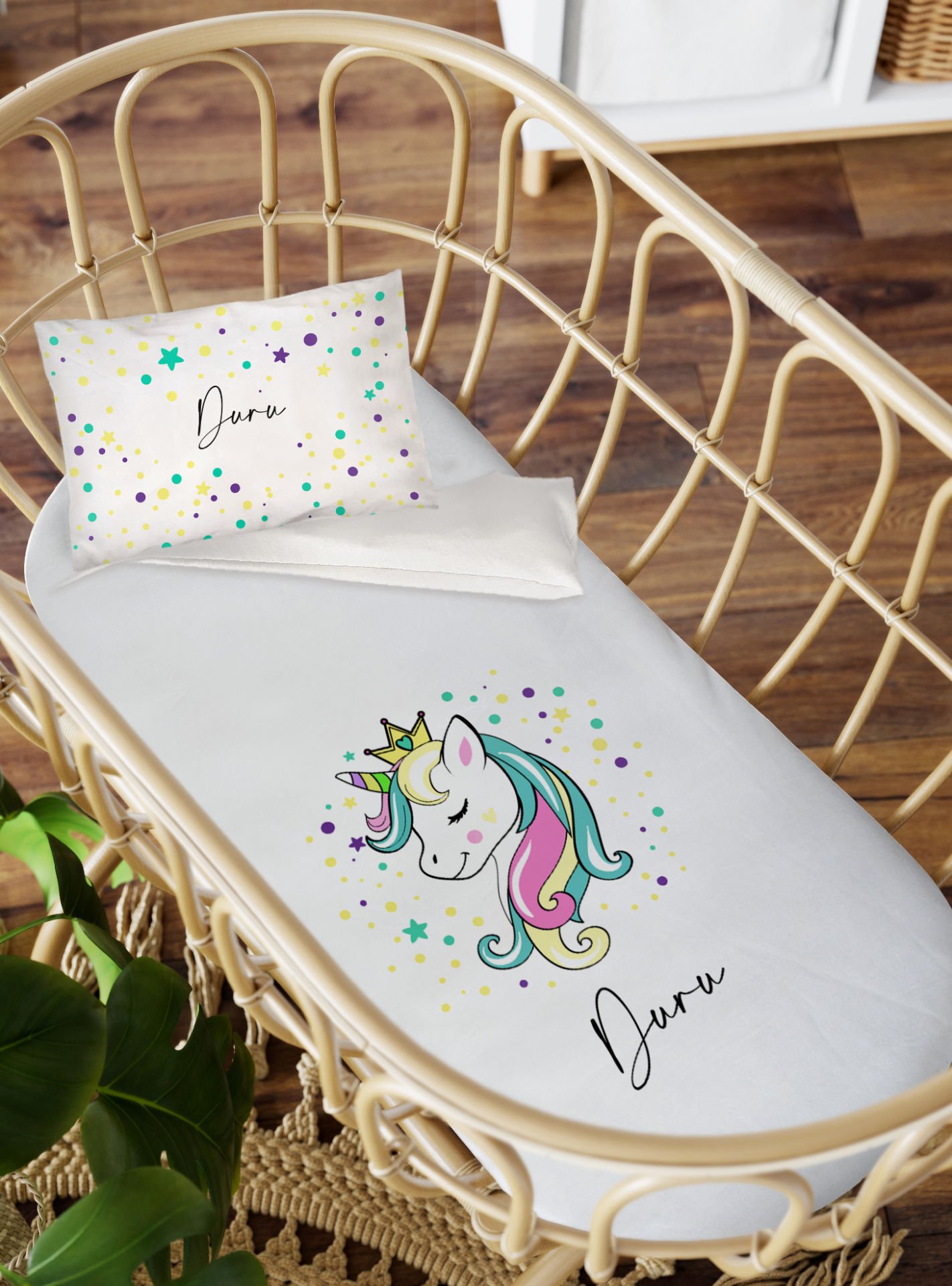 Anne Yanı Beşik Nevresim Takımı Unicorn