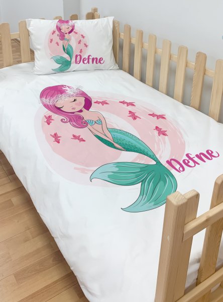 Kişiye Özel Montessori %100 Pamuk Nevresim Seti DenizKızı