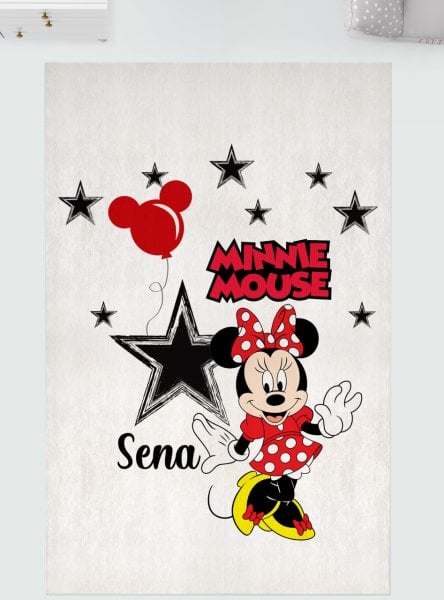 Kişiye Özel Dijital Baskı Halı Minnie Mouse