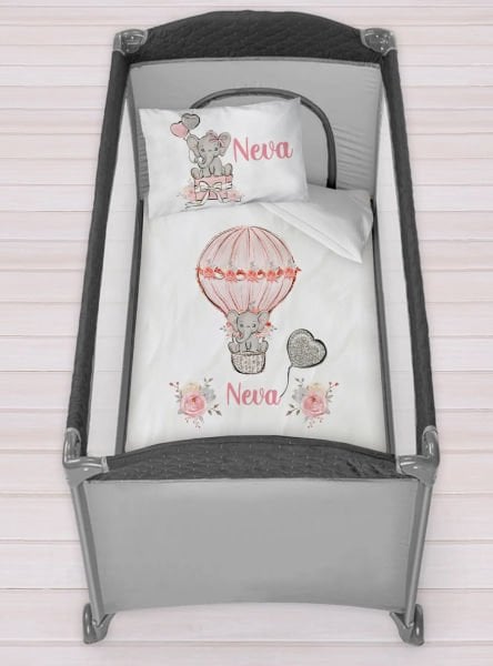 Park Yatak Nevresim Takımı Pembe Balonlu Fil