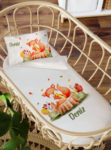 Anne Yanı Beşik Nevresim Takımı Tilki