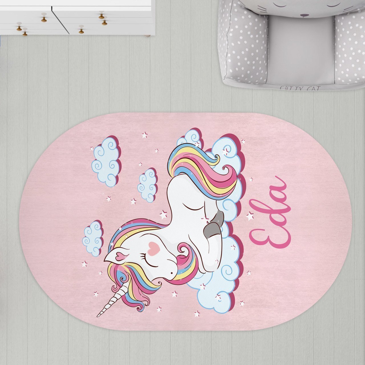Oval Çocuk Odası Halısı Unicorn 160x230 cm
