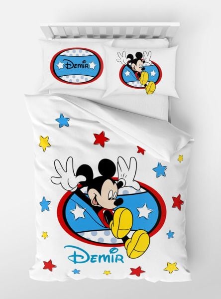 Kişiye Özel Tek Kişilik Nevresim Mickey Mouse